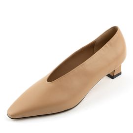 [KUHEE] Pumps_2325K 4cm - Women's Pumps Shoes Leather Mid Heel Handmade Shoes - Made in Korea