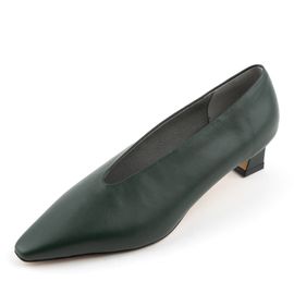 [KUHEE] Pumps_2325K 4cm - Women's Pumps Shoes Leather Mid Heel Handmade Shoes - Made in Korea