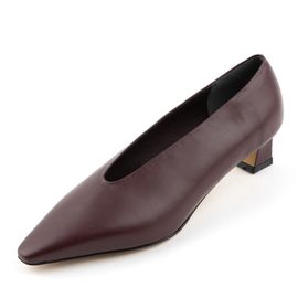 [KUHEE] Pumps_2325K 4cm - Women's Pumps Shoes Leather Mid Heel Handmade Shoes - Made in Korea
