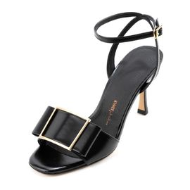 [KUHEE] Sandals 9103K 8cm-Ribbon Embellished High Heel Strap Open-Toat Sling Bag Handmade Shoes - Made in Korea