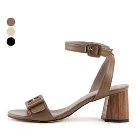 [KUHEE] Sandals 9106K 6cm-Middle Heel Strap Buckle Open-toe Sling Bag Handmade Shoes - Made in Korea