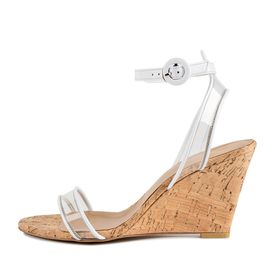 [KUHEE] Sandals 9150K 8cm-Open Toe Wedge Heel Summer Vacation Shoes - Made in Korea