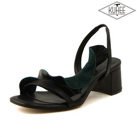 [KUHEE] Vivian sandals 6704 5cm BK-Ruffle Strap Open Toe Cushion Party Shoes Sling Bag Handmade Shoes-Made in Korea