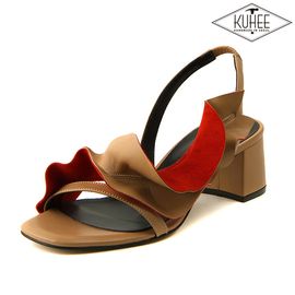 [KUHEE] Vivian sandals 6704 5cm CM-Ruffle Strap Open Toe Cushion Party Shoes Sling Bag Handmade Shoes - Made in Korea