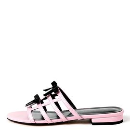 [KUHEE] Sandals 8208K 1.5cm-Strap Open-Toe Silk Ribbon Summer Slippers Handmade Shoes - Made in Korea