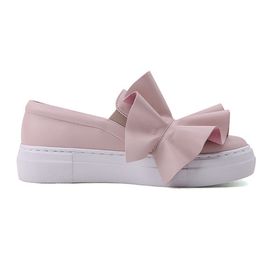 [KUHEE] Slip-on(6702-2-PK) 3.5cm-Sneaker Platform Daily Casual Ruffle Pastel Suede Handmade Shoes-Made in Korea