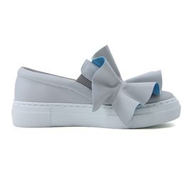 [KUHEE] Slip-on(6702-2-SKY) 3.5cm-Sneakers Platform Daily Casual Ruffle Pastel Suede Handmade Shoes-Made in Korea