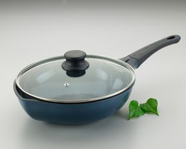 [Solingen] Leaf Wok 28 (Glass Lid), Die-Casting (Aluminum), Ceramic coating _ Made in KOREA