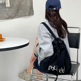 [GIRLS GOOB] Women's Vintage Oxford Bucket Backpack Shoulder Bag, China OEM