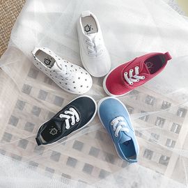 [GIRLS GOOB] Kids Canvas Shoes Boys Girls Low Top Lace-up Canvas Slip On Fashion Sneakers - Made In KOREA