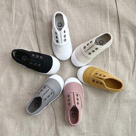 [GIRLS GOOB] Toddlers Canvas Sneakers Slip-on Comfortable Light Weight Skin-Friendly Causal Running Tennis Shoes for Boys Girls - Made In KOREA