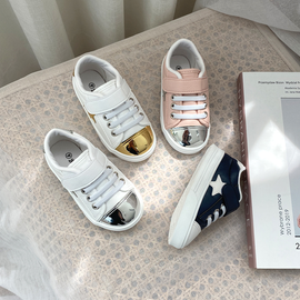 [GIRLS GOOB] Toddler Sparkle Star Sneakers Canvas Little Kids Tennis School Walking Shoes - Made In KOREA
