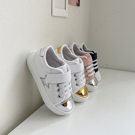 [GIRLS GOOB] Toddler Sparkle Star Sneakers Canvas Little Kids Tennis School Walking Shoes - Made In KOREA
