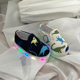 [GIRLS GOOB] Toddler Shoes Slip On Dinosaur Canvas Sneakers for Boys & Girls Fabric Kids Shoes - Made in KOREA