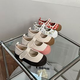 [GIRLS GOOB] Bowknot Mary Jane Flat Sneakers for Toddler/Little Kid Fabric Shoes - Made In KOREA