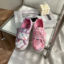 [GIRLS GOOB] Toddler Girls Light Up Glitter Fabric Shoes Lightweight Sneakers for Toddler and Little Kid - Made in KOREA