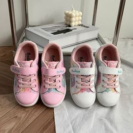 [GIRLS GOOB] Girls Sparkle Star Sneakers Toddler Little Kids Tennis School Walking Shoes - Made In KOREA