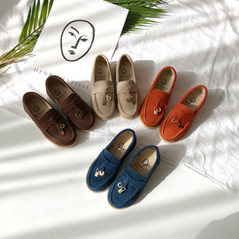 [GIRLS GOOB] Loafers Shoes Casual Suede Leather Slip On Dress Wedding Shoes for Kids - Made in KOREA