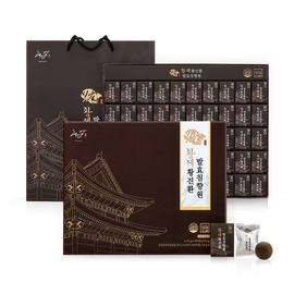 Haeindam Fermented agarwood pill 3.75gx100pills + Gift Bag, Contains red ginseng, deer antler, black maca, and glutathione - Made in Korea
