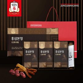 Jung Kwan Jang Red Ginseng Essence 250gx3 bottles, including 6-year-old fresh ginseng, Rehmannia glutinosa, Guwija, Angelica root, and gift bags - Made in KOREA