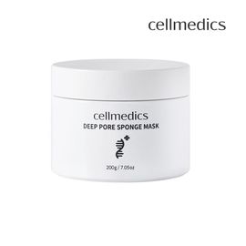CELLMEDICS Deep Pore Sponge Mask 200g, Dermatologist Only, Sebum Exfoliation Care, Moisturizing, Brightening, Nourishing Skin - Made in Korea