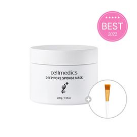 CELLMEDICS Deep Pore Sponge Mask 200g, Dermatologist Only, Sebum Exfoliation Care, Moisturizing, Brightening, Nourishing Skin - Made in Korea