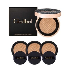 Cledbel Miracle Power Super Cover Cushion - Pink(1main product+3 refills)_Covering Skin blemishes, Pore Cover, Bright Skin Expression_Made in Korea