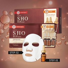 Coreana RODIN SHO Timeless Ampoule Mask Pack 2S-STEP (Ampoule 1.5ml + Mask Pack 27ml) × 10ea, Skin elasticity Wrinkle Care, Oil Moisture Balance, Moisturizing, Adenosine, 100% Cotton - Made in KOREA