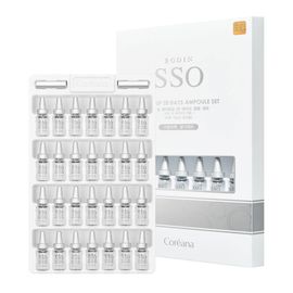Coreana RODIN SSO White-Up 28 Days Ampoule Set 2ml x 28ea, Tone up, Brightening Function, Peptide, Hyaluronic Acid, Blue Lotus Extract, Aquaxile - Made in KOREA