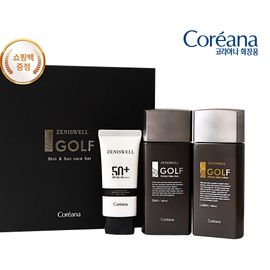 Coreana Zeniswell Golf Perfect Men Sun Plus 3-piece set (Skin, Lotion, Sunscreen), Brightening, Wrinkle Care, UV Protection, SPF50+ PA+++ - Made in KOREA