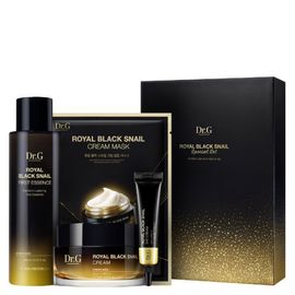Dr.G Royal Black Snail Special Gift Set(First Essence+Cream+Eye Cream+Mask Pack) Radiant Skin, Moisturizing, Skin Nutrition, Anti-Aging, High-Nutrition Elasticity Solution - Made in Korea