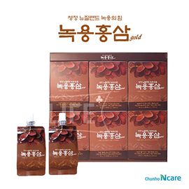 [ChunhoNcare] Deer Antlers & 100% 6 Years Korean Red Ginseng Extract Liquid Juice (Gold) 80ml x 30packs-Made in Korea