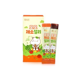 [HAMSOA] Popo Vegetable Jelly 15g x 14 Packs, Snacks for Infants, 133 Kinds of Vegetables, Mushrooms, Seaweed, Fruits Children's Snacks - Made in KOREA