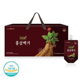 [ChunhoNcare] Cheonsimbon Hongsam Baekga 6-Year Korean Red Ginseng High Potency Ginsenoside 46mg Liquid Pouches 70ml 30 Pack _ Made in Korea