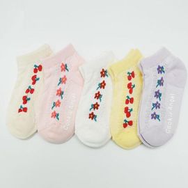 [Gienmall] Toddler Child Socks 5sets Ankle Socks-Character Mesh Baby Girls Baby-Made in Korea