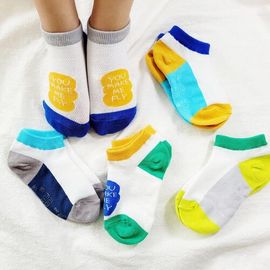 [Gienmall] Toddler Child Socks 5sets Ankle Socks - Boys Girls Lettering Baby Socks - Made in Korea