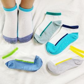 [Gienmall] Toddler Child Socks 5sets Ankle Socks - Boys Girls Lettering Baby Socks - Made in Korea