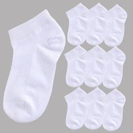 [Gienmall] Toddler Child Socks 10sets Ankle socks-Boys and Girls Simple Basic White Baby Socks-Made in Korea