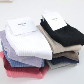 [Gienmall] Woman Junior Ankle Crew Cotton Socks 10Pairs-Soft Cotton Bootie Socks Women Above Ankle Crew Socks-Made in Korea