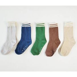 [Gienmall] Toddler Child Socks 5sets-Boys and Girls Simple Basic Baby Socks-Made in Korea