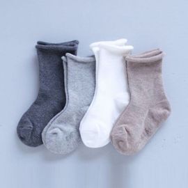 [Gienmall] Toddler Child Sheer Crew Socks 4Pairs-Boys And Girls Baby Transparent Thin Mesh Lace Fashion Socks-Made In Korea