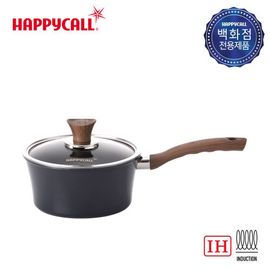 [HappyCall] Titanium IH Woody Stock Pot 18cm Sngle Handle, With Glass Lid, Non-Stick, PFOA And PFOS Free - Made in Korea