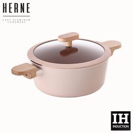 [NEOFLAM] Herne IH Double-Handle Pot 20cm Pink Beige, Eco-friendly Ceramic Coating, PFOA and PFOS-Free, Can Be Used On Induction, Gas Stove, Highlights - Made in Korea