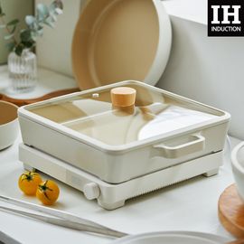 [NEOFLAM] FIKA RESERVE Stew Square Pan(with a Glass Lid)-Full Induction ceramic-Made in Korea