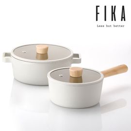[NEOFLAM] FIKA Stockpot set(18cm / 22cm Pot)-Full Induction ceramic-Made in Korea