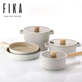 [NEOFLAM] FIKA Cookware set(18cm/22cm Stockpot, 22cm Deep Stockpot, 24cm/28cm frying pan)-Full Induction ceramic-Made in Korea