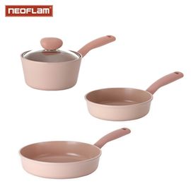 [NEOFLAM] Sherbet Cookware set(18cm Sauce Pan / 20cm, 26cm Fry Pan)-Full Induction, GAS, ELECTRIC, HALOGEN, ceramic-Made in Korea