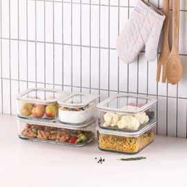 [NEOFLAM] FIKA ONE Glass Modular Airtight Container  Rectangular 530ml – A Practical and Eco-Friendly Kitchen Essential
