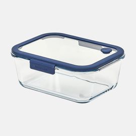 [NEOPLAM] GLACE Z Glass Vacuum Airtight Container Rectangular 1900ml – Blue, A Revolutionary Vacuum Airtight Container Made Entirely of Glass