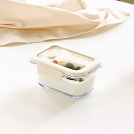 [NEOPLAM] GLACE Z Glass Vacuum Airtight Container Rectangular 460ml – IVORY _A Revolutionary Vacuum Airtight Container Made Entirely of Glass